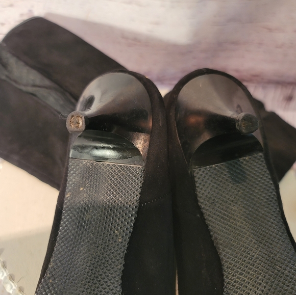 Kickerino Alaskan Black Suede Women's Kitten Heel Calf Boots Approx Size 8M - Picture 12 of 14